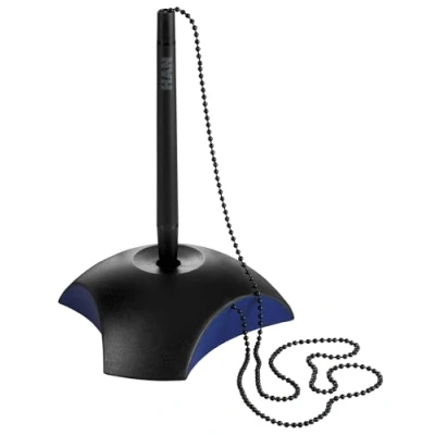 Abbildung von HAN Stifthalter DELTA, Eleganter Kugelschreiber mit Kette, für eine optimale Schreibtisch Organisation, Büro oder Empfangstresen, 1751 34, schwarz/blau