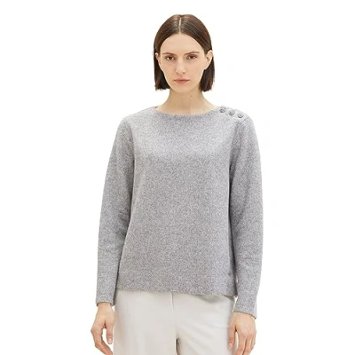 Abbildung von TOM Tailor MIT Uboot Ausschnitt Strickpullover, Damen, Größe: 44, Grau