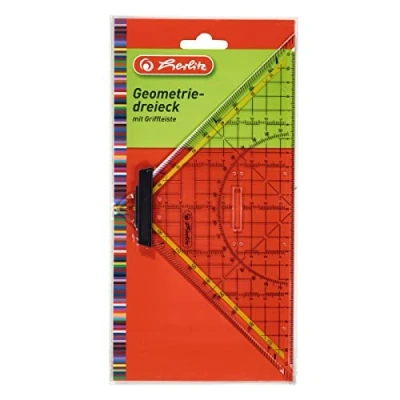 Abbildung von Herlitz Geometrie Dreieck groß mit Griff, 1 Stück in Klarsichtpackung