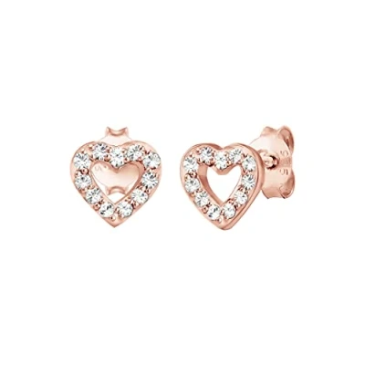 Abbildung von Elli Classy Heart Ohrringe Rose goldcoloured, Damen, Größe: One Size, gold coloured