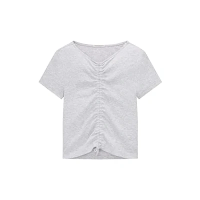 Abbildung von TOM Tailor MIT Raffungen Tshirt basic für Kinder, Größe: 128, Light stone grey melange