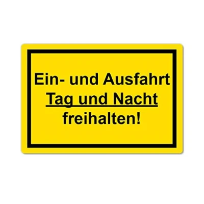 Abbildung von Einfahrt und Ausfahrt freihalten Schild 20 x 30 cm aus stabiler PVC Hartschaumplatte 3mm mit UV Schutz von STROBO