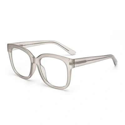 Abbildung von JIM HALO Blaulichtblockerbrille für Damen Übergroße Quadratische Computerbrille Metall CP Bügel Grau