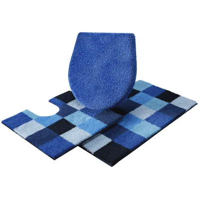 Abbildung von Grund Badematte "Mosaik, Badvorleger, Badezimmer Teppich, sehr weich" Höhe 20 mm rutschhemmend beschichtet fußbodenheizungsgeeignet angenehm weich, auch als 3 teiliges Set erhältlich, Made in Europe