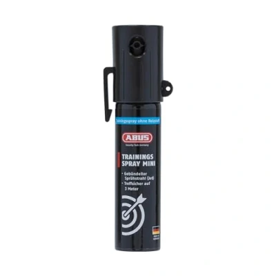 Abbildung von ABUS Trainingsspray zum Abwehrspray SDS80 Mini zur Tierabwehr mit Jet Sprühstrahl für bis zu 3 Meter Reichweite passt in kleine Hand und Jackentaschen