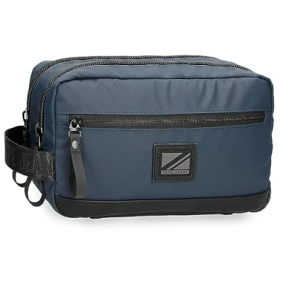 Abbildung von Pepe Jeans Hoxton Kulturbeutel, zwei Fächer, blau, 26 x 16 12 cm, Polyester, Talla única, Kulturbeutel mit Fächern