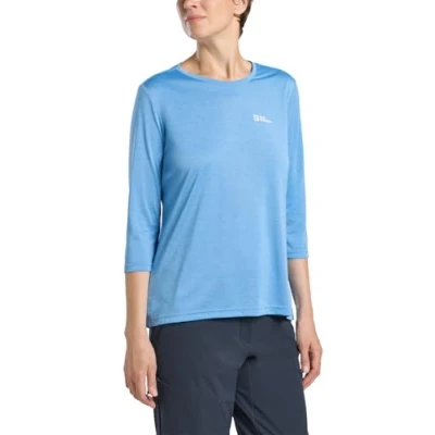 Abbildung von Jack Wolfskin Crosstrail 3/4 Langarmshirt, Damen, Größe: Small, Mid blue