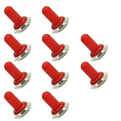 Abbildung von Mintice™ 10 X Kfz 12mm Gummi Wippe Kippschalter Knopf Hut wasserdicht Boot Stiefel Kappe Abdeckung Rot