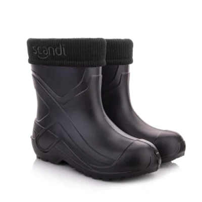Abbildung von LEMIGO Kinder EVA Gummistiefel Gefüttert Filzisolierte Schaumstoff Stiefel 24 37 EU (Schwarz Einfarbig Stickerei, numeric_35)
