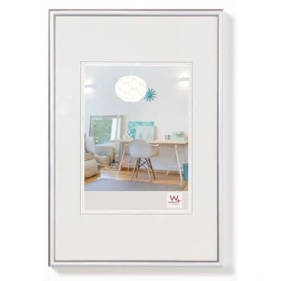 Abbildung von walther design Bilderrahmen silber 60 x 80 cm New Lifestyle Kunststoffrahmen KV080S
