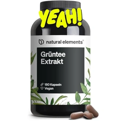 Abbildung von Grüntee Extrakt 180 Kapseln 1998 mg Grüner Tee pro Tagesdosis mit Epigallocatechingallat und Polyphenolen vegan, hochdosiert, ohne Zusätze