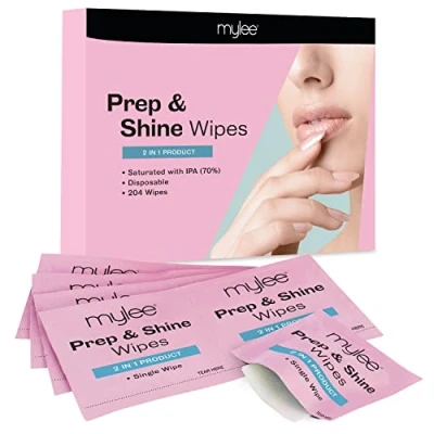 Abbildung von Mylee Gel „Prep &amp; Shine“ Tücher (200er Schachtel) Pre Wipe Kleberesteentferner UV/LED Nägel