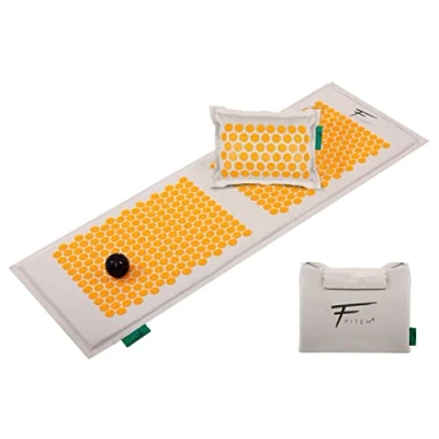 Abbildung von Fitem XL Akupressurmatte mit Kissen 100% natürliche Kokosfüllung Massage lindert Rücken und Nackenschmerzen Ischias Muskelentspannung Entspannung reduziert Schlaflosigkeit …