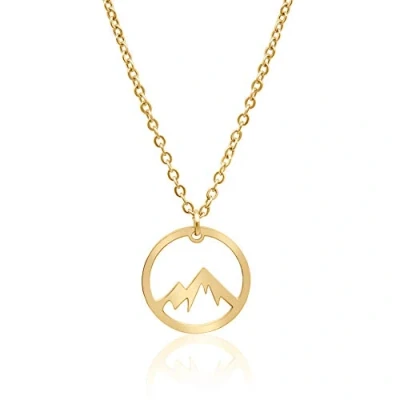 Abbildung von Nuoli® Berg Kette Gold (45 50 cm verstellbar) Damen mit Anhänger für Frauen &amp; Mädchen, aus poliertem Edelstahl
