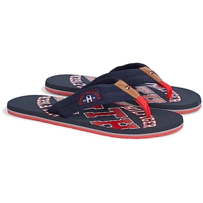 Abbildung von Tommy Hilfiger Herren Flip Flops Essential Th Beach Sandal, Blau (Midnight), 39