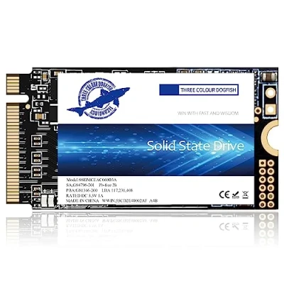 Abbildung von Dogfish M.2 2242 SSD 256GB NVMe PCIe Gen3 x 4 Internes Solid State Drive, 3D NAND TLC, Gaming SSD, R/W Geschwindigkeit bis zu 2200MB/s und 1800MB/s (M.2 PCIe, 256GB)