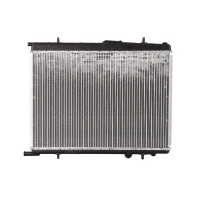 Abbildung von NRF 56021 Kühler, Motorkühlung Aluminium 555 380 29 mit Anbauteilen Kühlrippen gelötet PEUGEOT: 307 CC, 2008 Estate, SW, CITROËN: Xsara Picasso