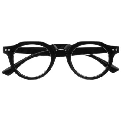Abbildung von OPULIZE RIO Lesebrille mit Blaulichtfilter Oben Abgeflachter Rahmen Schwarz Damen &amp; Herren Federscharniere B53 1 +2.00