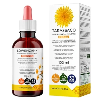 Abbildung von Löwenzahntropfen 100ml Dandelion Löwenzahn (Taraxacum officinalis) Extrakt Hochdosiert Flüssig Löwenzahnextrakt J.Armor Pharma
