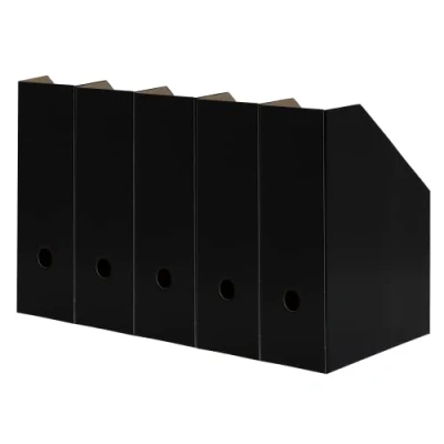 Abbildung von Landre Stehsammler A4, aus stabilem Karton, 10,5 cm breit, schwarz, 5 Stück