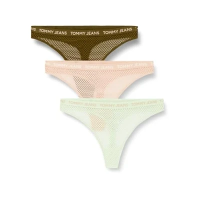 Abbildung von Tommy Jeans Thong 3 PACK String, Damen, Größe: XL/XXL, Green/pink