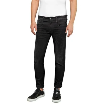 Abbildung von Replay Herren Jeans Anbass Slim Fit Hyperflex Cloud mit Stretch, Black 098 (Schwarz), 34W / 34L