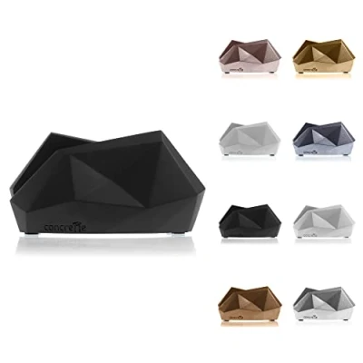 Abbildung von CONCRETTE Serviettenhalter aus Beton 15,5 x 8 7,8 cm Schwarz Matt Serviettenspender Serviettenständer Servietten Halterung Napkin Holder