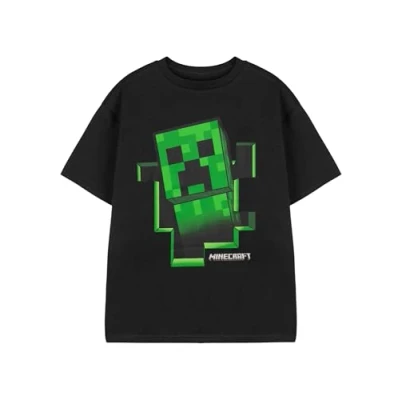 Abbildung von Minecraft T Shirt Jungen Creeper Innerhalb Schwarzer Kurzarm Gamer Top 13 14 Jahre