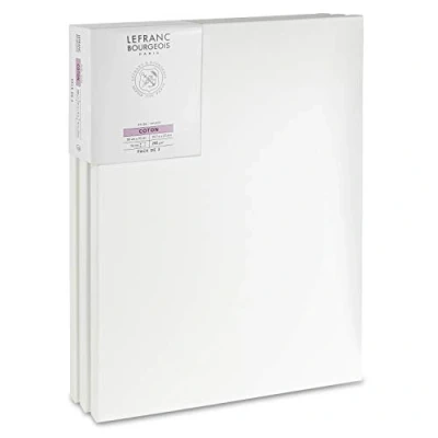 Abbildung von Lefranc Bourgeois 301355 Keilrahmen aus Fichtenholz 3er Set 50x70cm Leinwand 100% Baumwolle 280g/m², stabiler Fichtenholz, weiß vorgrundierte für Acrylfarben &amp; Ölfarben