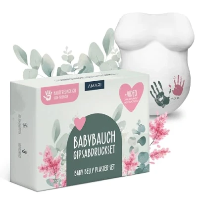 Abbildung von Amari ® Gipsabdruck Babybauch Set Gipsabdruckset Geschenk werdende Mutter, Gips für den Bauchabdruck Erinnerungen Schwangerschaft