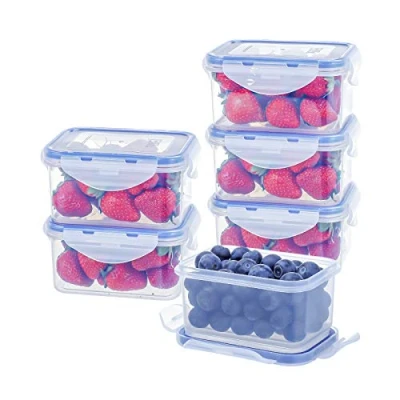 Abbildung von EASYLOCK 6er Set 500ML Kunststoff Frischhaltedosen Mit Deckel Klein, Meal Prep Boxen, Rechteckig Aufbewahrungsbox Küche, Mikrowellengeschirr, Gefrierdosen 500 ml, Salat To Go Box