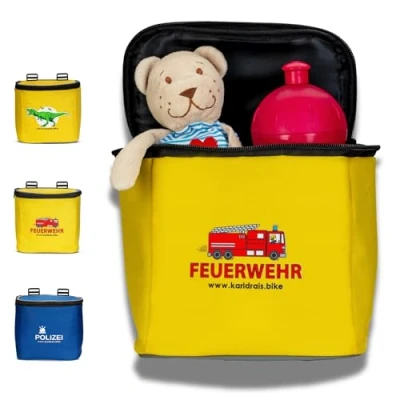 Abbildung von Kinder Lenkertasche mit Verschluss Laufrad Lenkerkorb vorne Fahrrad Lenker Tasche Fahrradkorb Fahrradtasche Laufradtasche Dreirad Roller Kinderfahrrad (Feuerwehr)