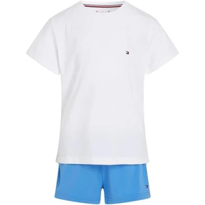 Abbildung von Tommy Hilfiger Short Basics Nachtwäsche Set für Kinder, Größe: 164 176, White/blue spell