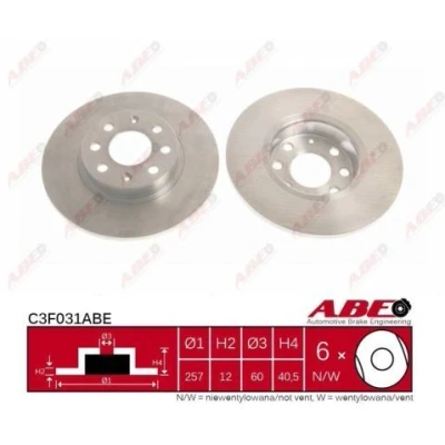Abbildung von KRAFT 6043003 Bremsscheibe Vorderachse 257 12 voll FIAT: Grande Punto Hatchback, OPEL: Corsa D Hatchback