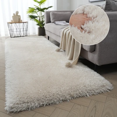 Abbildung von my home Hochflor Läufer »Micro exclusiv Teppich, sehr hoher Flor, weich durch Mikrofaser« rechteckig 78 mm Höhe weich, Microfaser, unifarben, Schlafzimmer, Wohnzimmer, Esszimmer