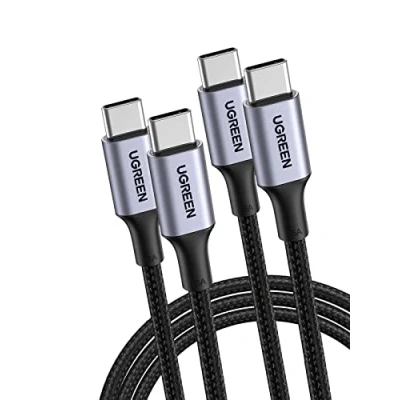 Abbildung von UGREEN 100W USB C auf Kabel 2 Stück PD 3.0 Ladekabel 5A/20V PPS kompatibel mit iPhone 16, 15, M3 MacBook Pro/Air, iPad Pro 2024, Galaxy S24 Ultra, Pixel 9/8, Steam Deck usw. (1M)