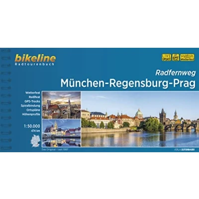 Abbildung von München Regensburg Prag Radfernweg: 1:50.000, 474 km, wetterfest/reißfest, GPS Tracks Download, LiveUpdate (Bikeline Radtourenbücher)