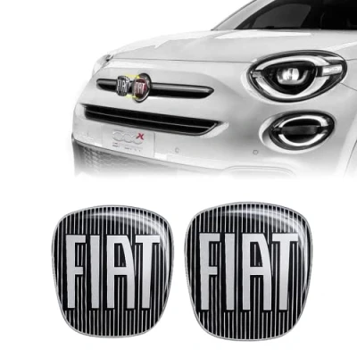 Abbildung von Fiat 14186C 14187A 3D Aufkleber Logo 500X, Schwarz, 2 Stücke, Vorne und Hinten