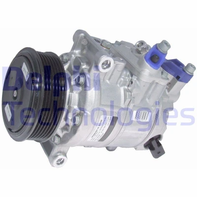 Abbildung von DELPHI TSP0159969 Kompressor Denso 6SEU14 PAG 46 mit Kompressoröl AUDI: A4 B8 Avant, B6 B7 SEAT: Exeo Saloon, ST