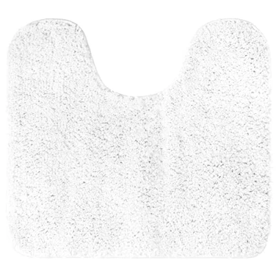 Abbildung von Brandsseller WC Vorleger 45x50 cm mit Ausschnitt aus weichem Mikrofaserstoff rutschfeste Badteppichmatte für Toilette Weiss