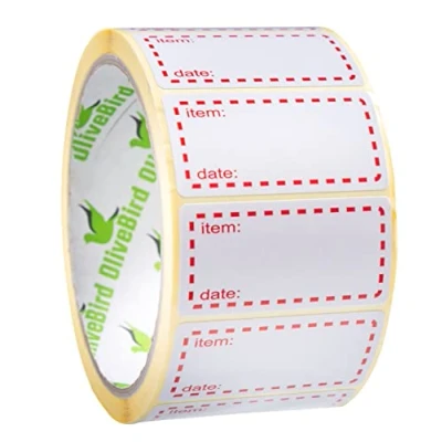 Abbildung von OliveBird 500 x Gefrieretiketten auf Rolle, Selbstklebend Haushaltsetiketten, Größe 50x25mm Datum Etiketten Rot