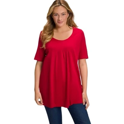 Abbildung von Ulla Popken Tshirt basic, Damen, Größe: 58/60, Mohn