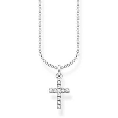 Abbildung von Thomas Sabo Damen Halskette Kreuz pavé silber 925 Sterlingsilber, 36 38 cm Länge
