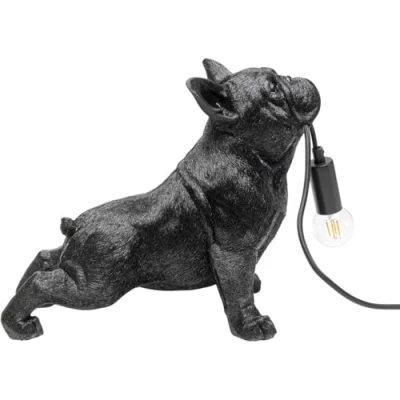 Abbildung von Kare Design Tischlampe Toto Schwarz, Hund, 35cm Höhe, Kunstharz, Tierdesign, Moderne Tischleuchte, Schlafzimmer, Wohnzimmer, keine Leuchtmittel inklusive, 35x28x19 cm (HxBxT)