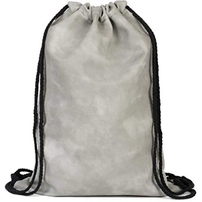 Abbildung von styleBREAKER Turnbeutel aus Kunstleder, Rucksack, Sportbeutel, Beutel, Unisex 02012189, Farbe::Hellgrau