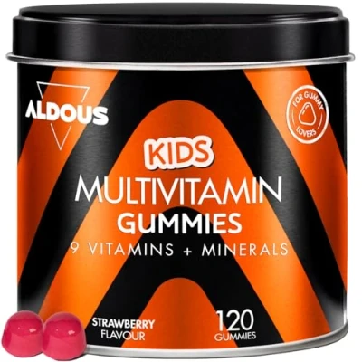 Abbildung von Multivitamin Gummies für Kinder 120 mit Natürlichem Erdbeergeschmack 12 Vitamine und Mineralien Vitamine, Biotin, Zink, Folsäure, Jod, Cholin Die Alternative zu Kapseln