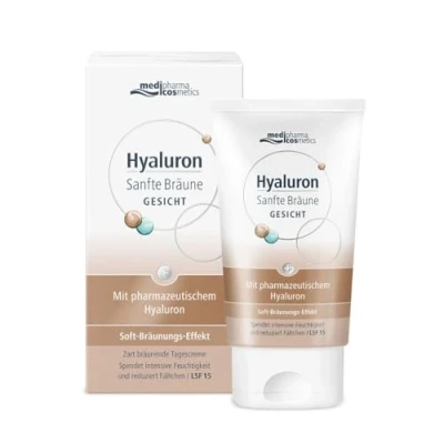 Abbildung von HYALURON sanfte BRÄUNE GESICHTSPFLEGE 50ml, und natürlich aussehende Sommerbräune, spendet intensive Feuchtigkeit reduziert Fältchen, wirkende Bräune ohne Flecken Streifen