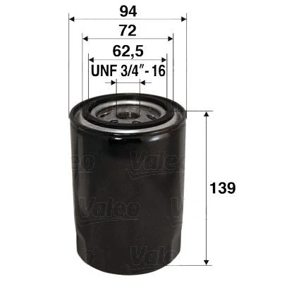 Abbildung von VALEO 586015 Ölfilter UNF 3/4&quot; 16 Anschraubfilter AUDI: A4 B7 Avant, B5 Saloon, VOLKSWAGEN: GOLF 3, 2, TRANSPORTER 3 Bus
