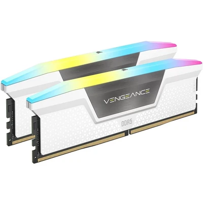 Abbildung von CORSAIR Vengeance RGB DDR5 RAM 64GB (2x32GB) 5600MHz CL40 Intel XMP iCUE Kompatibler Computerspeicher Weiß (CMH64GX5M2B5600C40W)