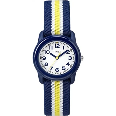 Abbildung von TIMEX TIME MACHINES 29mm Blau/Gelb Gestreifte Kinderuhr aus Elastischem Stoff TW7C05800
